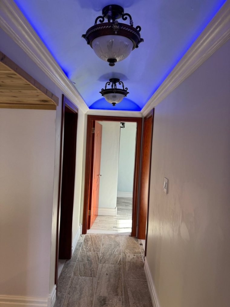 Hallway and interior trim work.
